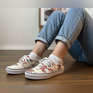 VANS Packing Tape Print Sneakers Size 7.5W/7M